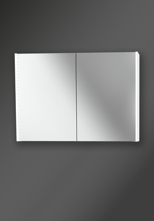 City Mirror Cabinet Double Door 100 Classic White Linear LED