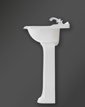 Classic Square Large Basin Set With Pedestal White (2)