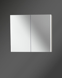 City Mirror Cabinet Double Door 80 Pebble Greige Linear LED