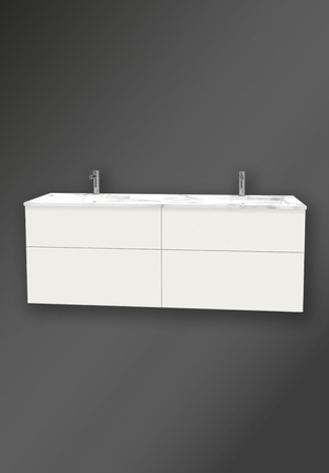 City Vanity Unit 1600 Classic White For Integrated Basin