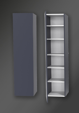 City Storage Unit 40 Midnight Blue - Interior Shelves Left Hand