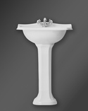 Classic Square Large Basin Set With Pedestal White (3)