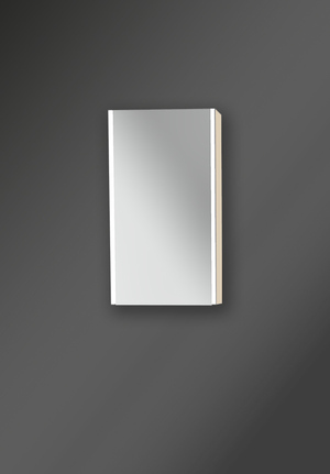 City Mirror Cabinet 40 Double Door Cotton Cream Linear LED