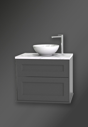 Kensington Vanity Unit 80 Dark Grey Wall Hung For Work Top (1)