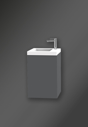 City Vanity Unit 40 Thunder Grey Right Hand