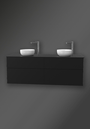 City Vanity Unit 1600 Charcoal Black For Worktop 