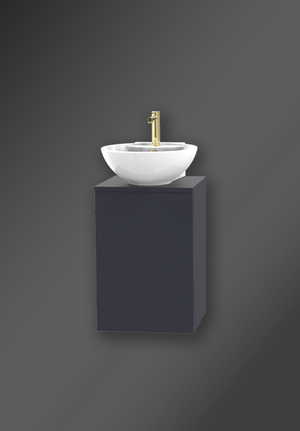 City Vanity Unit 40 Midnight Blue For Worktop Right Hand (1)