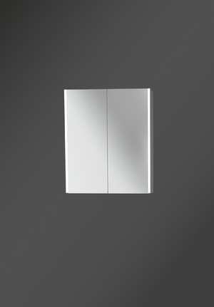 City Mirror Cabinet 60 Double Door Pebble Greige Linear LED (1)