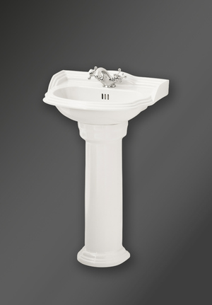 Classic Arch Small Basin Set With Pedestal White (1)