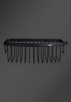 D Shaped Wire Basket Matt Black