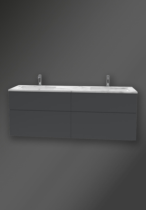 City Vanity Unit 1600 Thunder Grey For Integrated Basin 