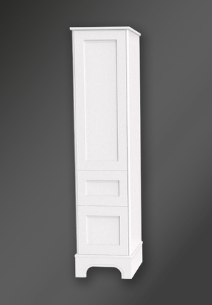 Kensington Tall Cabinet With 2 Drawers Left Hand Door Freestanding White