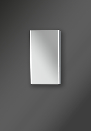 City Mirror Cabinet 40 Double Door Thunder Grey Linear LED