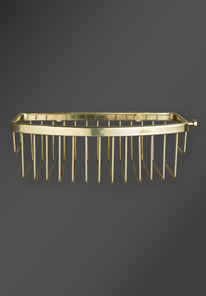 D Shaped Wire Basket Polished Brass