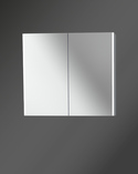 City Mirror Cabinet Double Door 80 Thunder Grey Linear LED